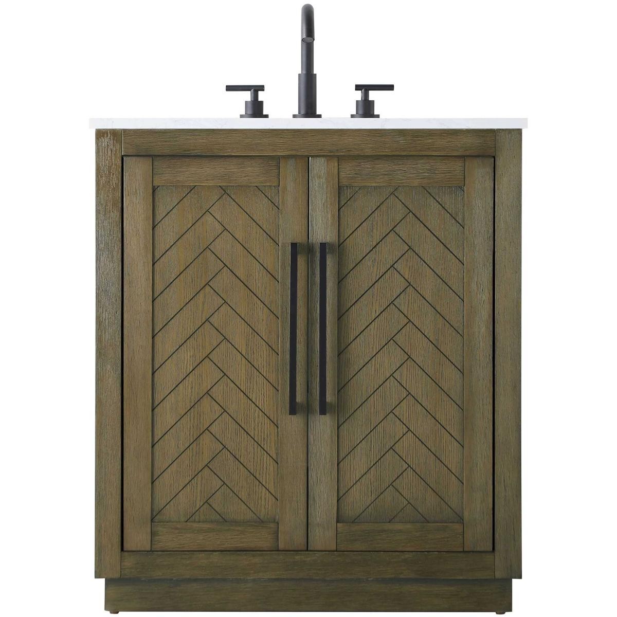 Elegant Lighting VF29030HO Chase 30 X 34 inch Hazel Oak Bathroom Vanity Cabinet