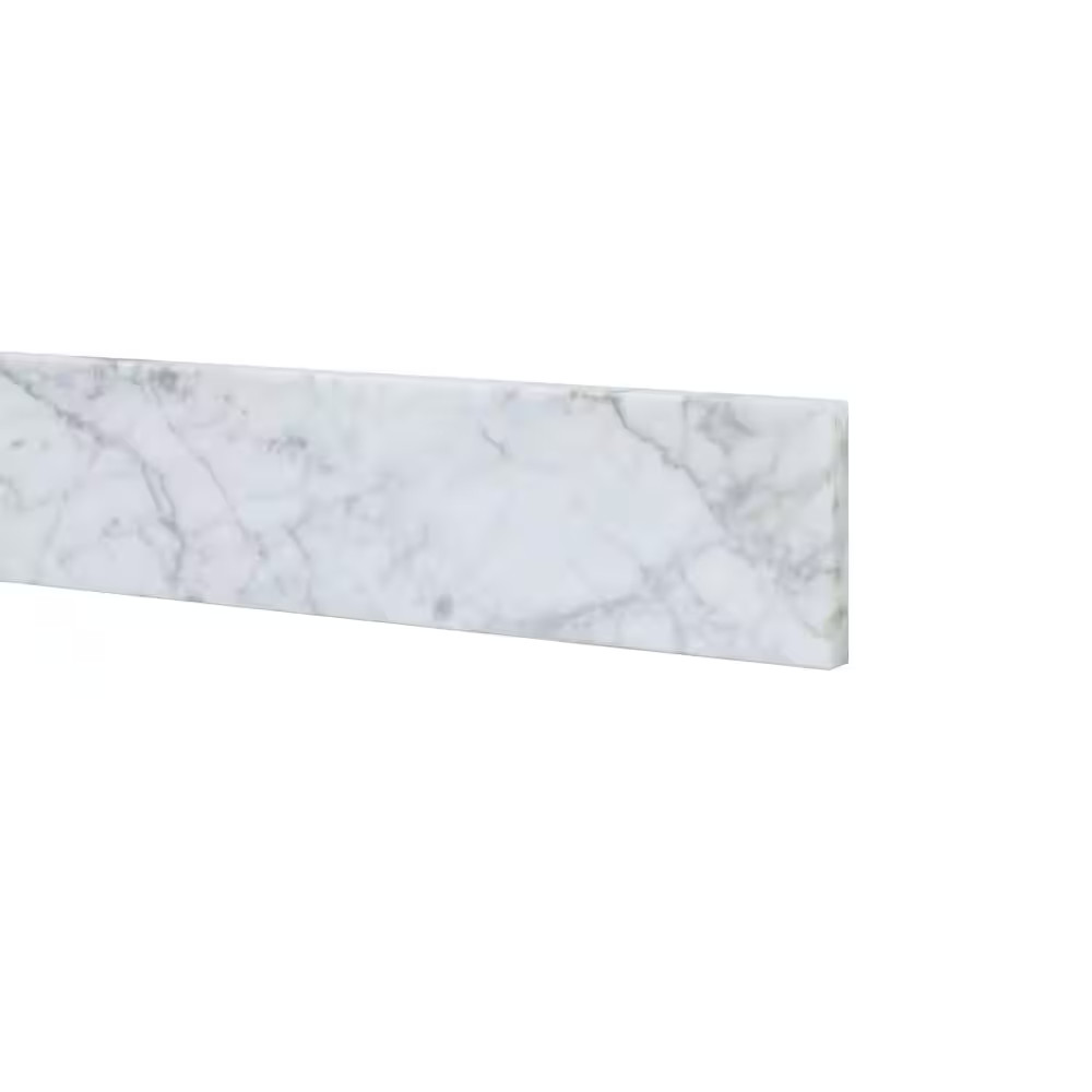Unbranded Timeless Home 30 in. W Marble Vanity Backsplash in Carrara White