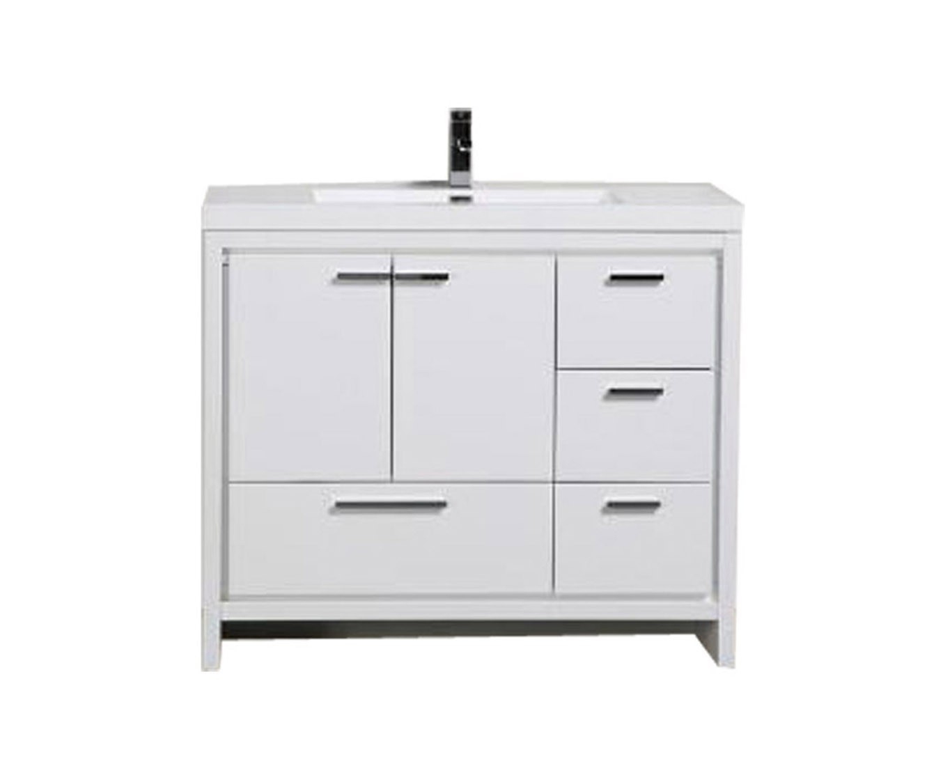 Alma Allier 42″ Natural Wood Finish With Integrated Sink / Right Side Drawers