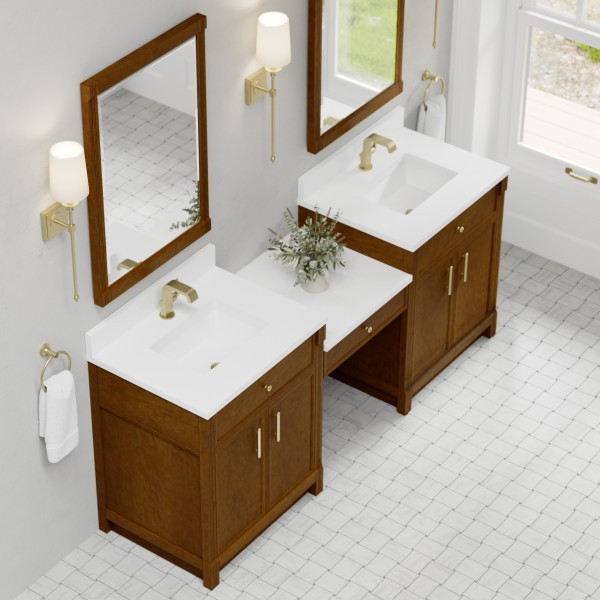 84″James Martin Bellshire 660-VMC84-HNO-1WZ Dual Vanity White Zeus Silestone Top