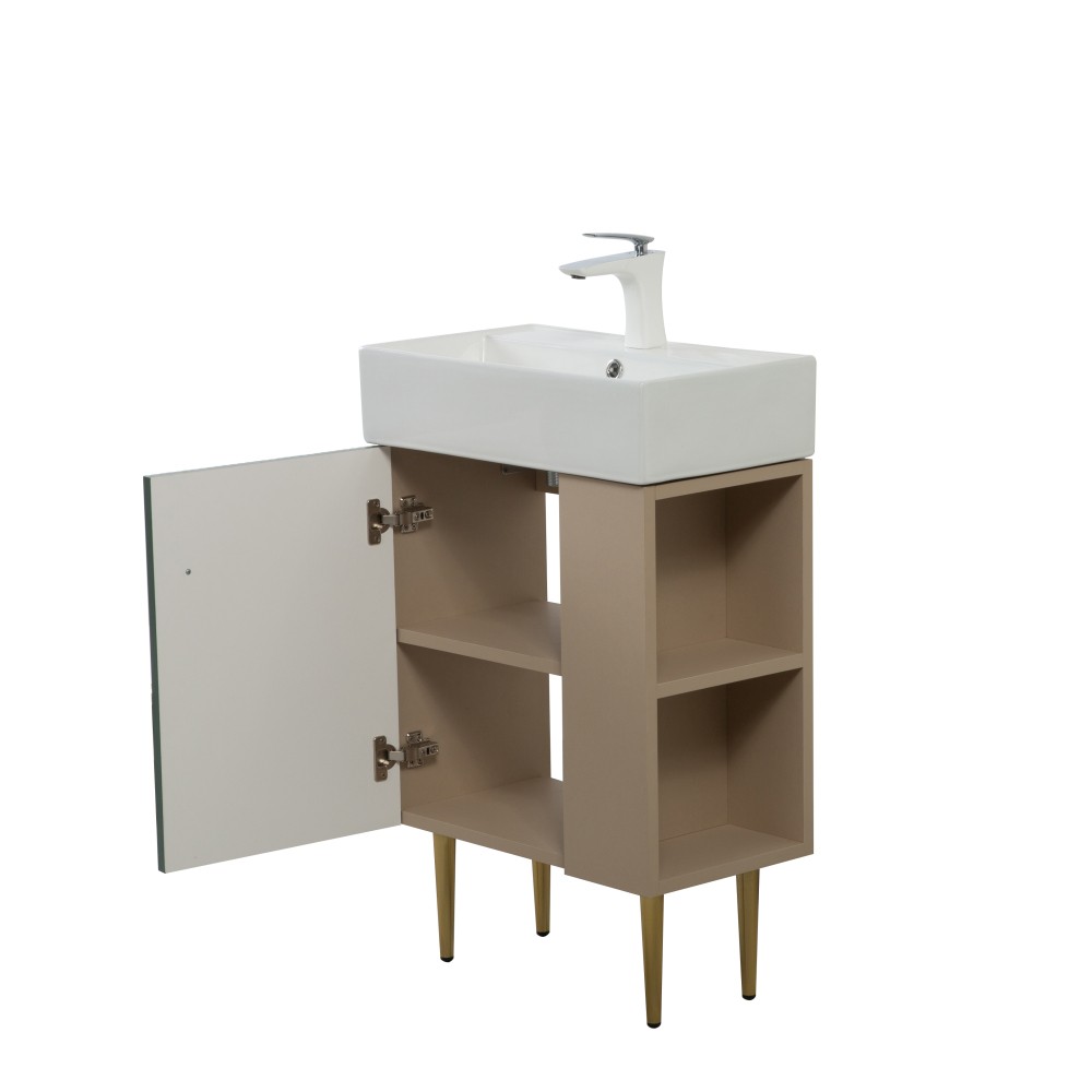 21.6″ Bathroom Vanity Base Only, Green, Open Shelf, W1920P385635