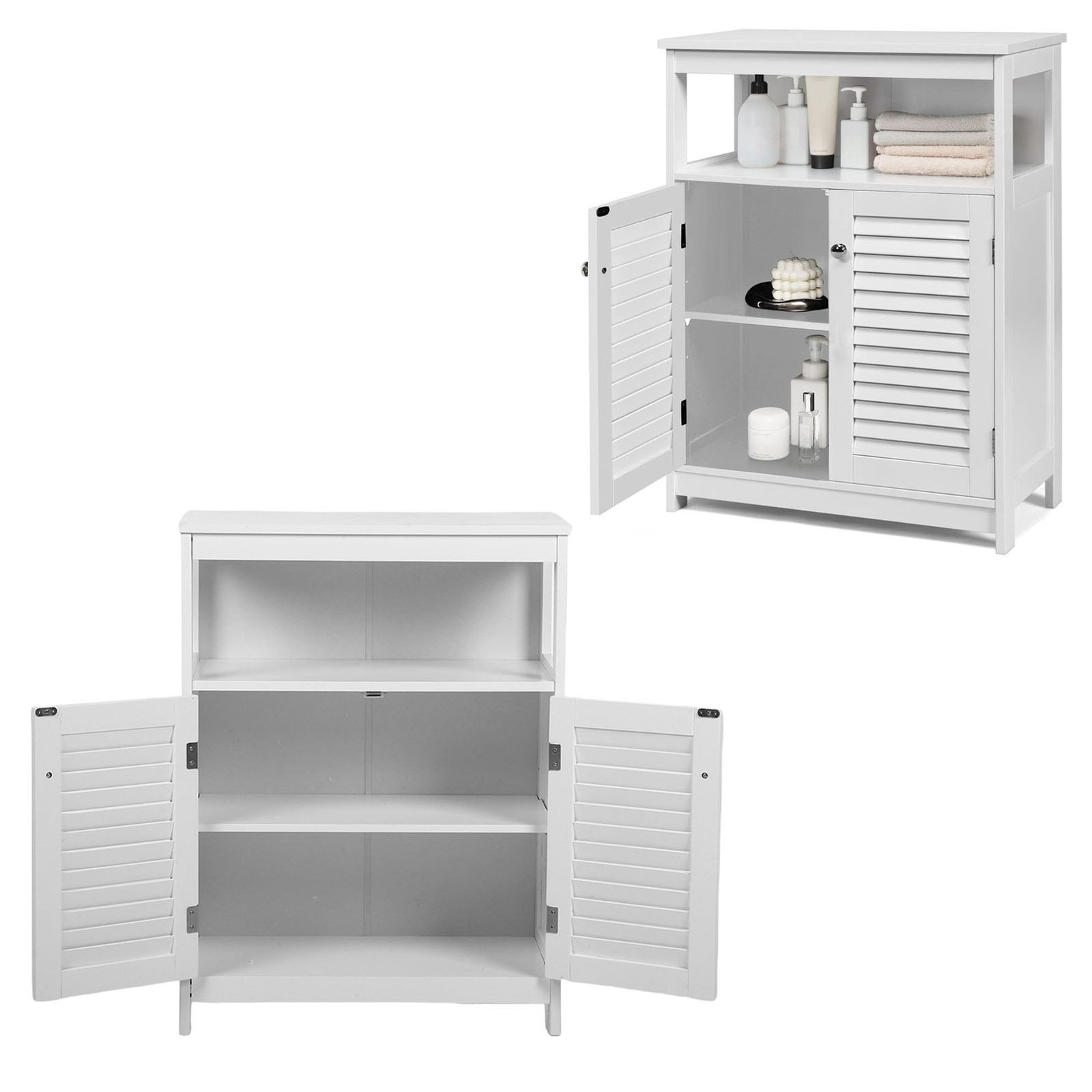Bathroom Storage Cabinet Premium Painted MDF Smooth Humid Resistant Floor Unit