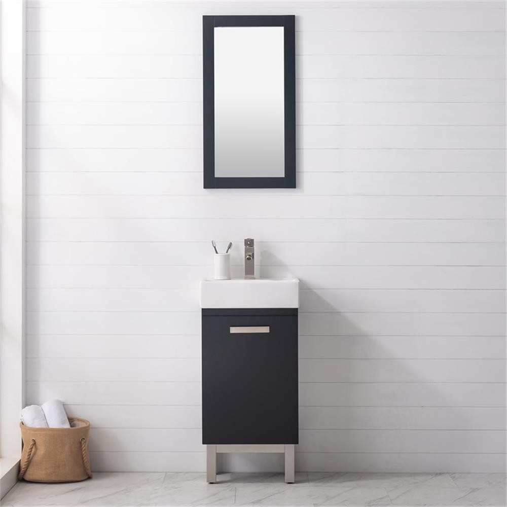 Design Element Stella 16.5″ Wood Single Sink Vanity in Black