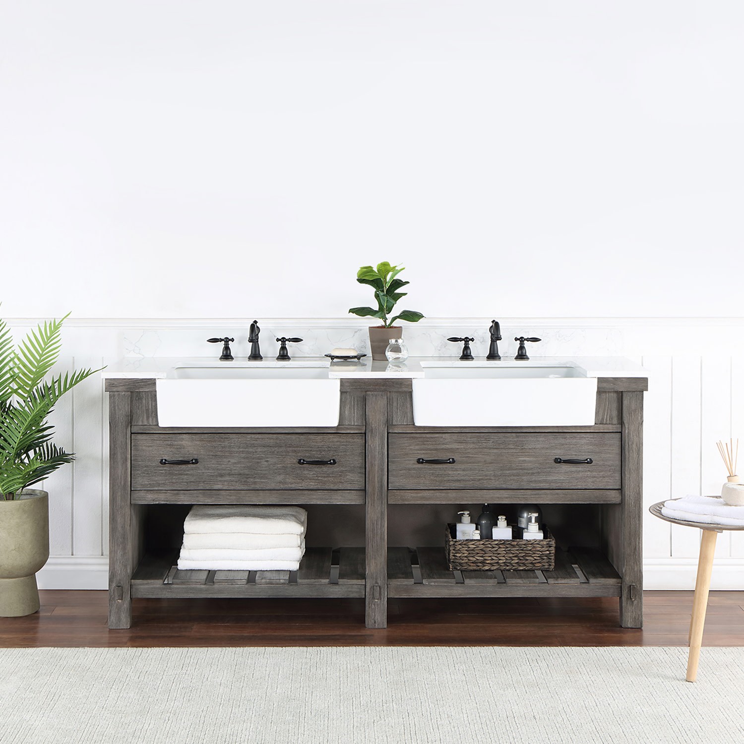 Miseno MV-NM-701672 Villareal 72″ – Weathered Pine / White