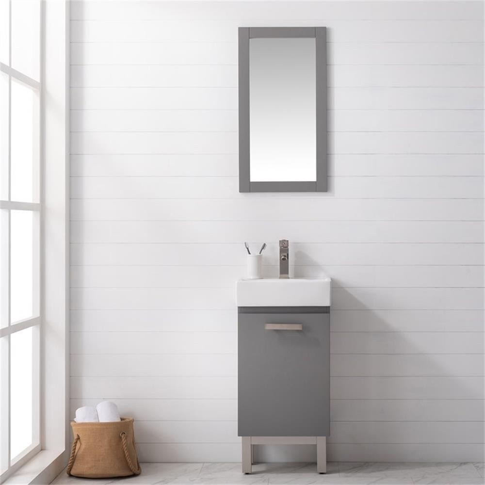Design Element Stella 16.5″ Wood Single Sink Vanity in Gray