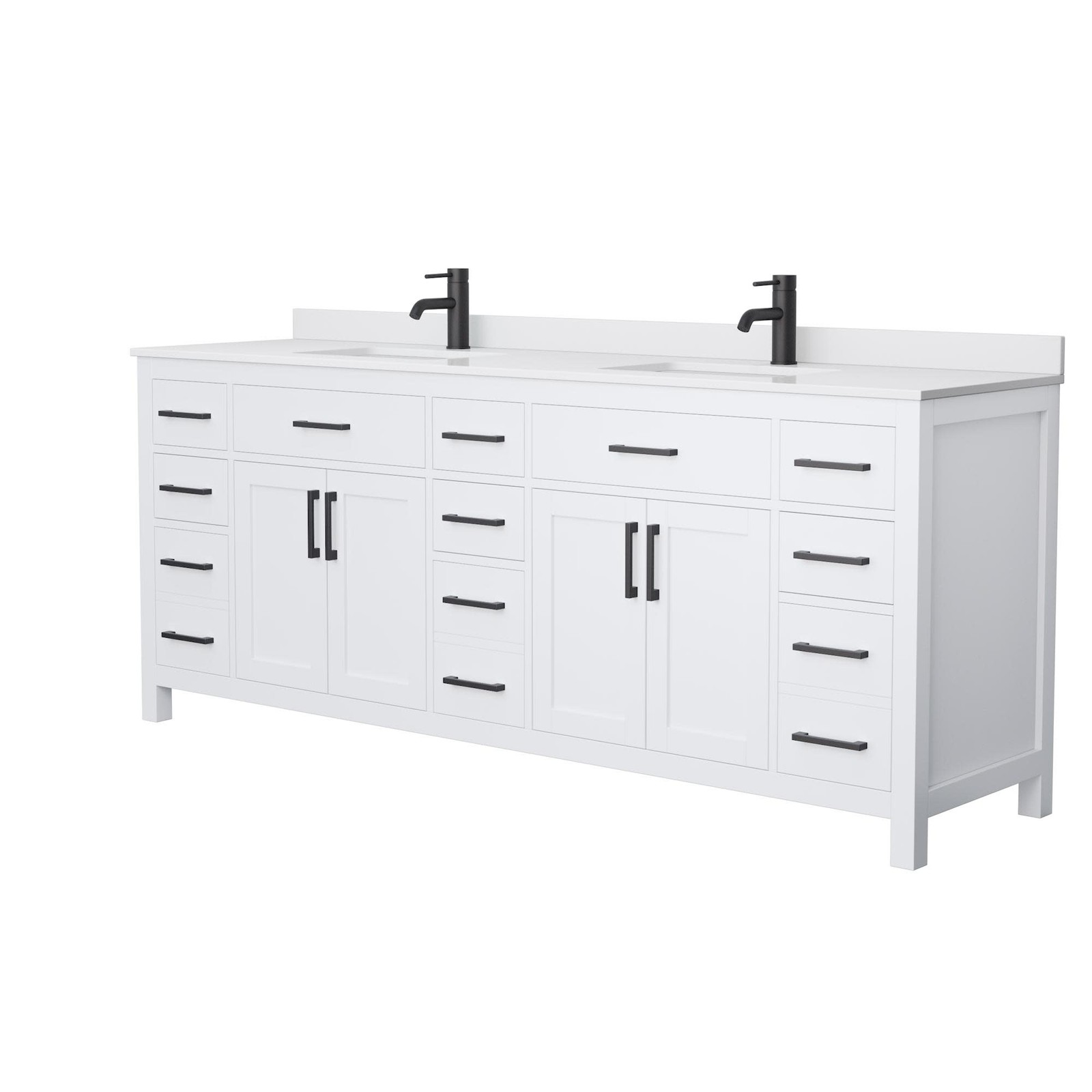 Wyndham Collection WCG242484D-UNSMXX Beckett 84″ – Dark Blue / Carrara Cultured