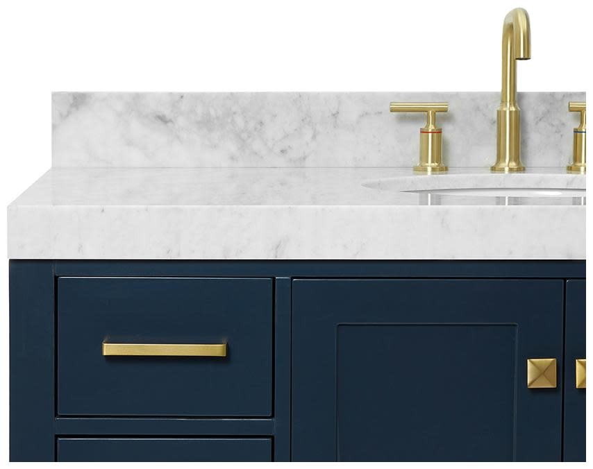 Ariel A048SCW5OVO Cambridge 48″ – White / Italian Carrara Marble Top / Brushed