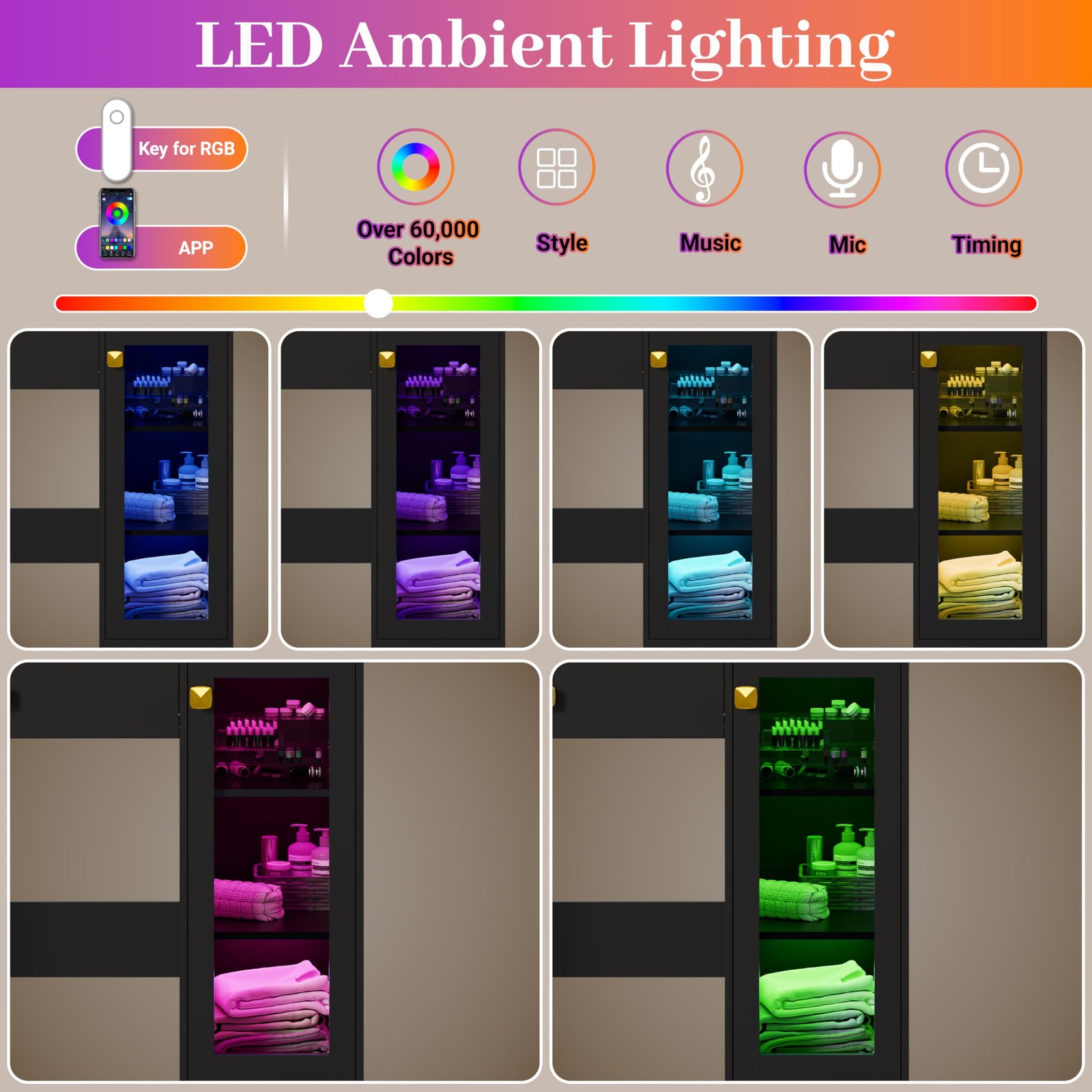 34in Makeup Vanity with Mirror Lights Charging Station 3 Color Lighting Modes