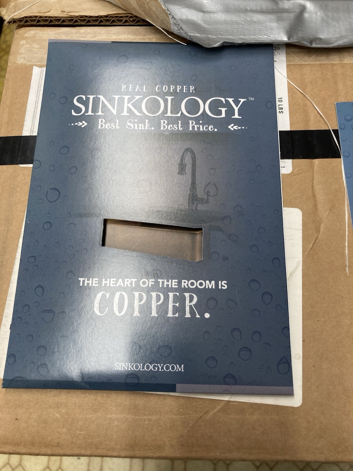 BRAND NEW-Sinkology Seville 20 inch hand hammered Copper drop in sink