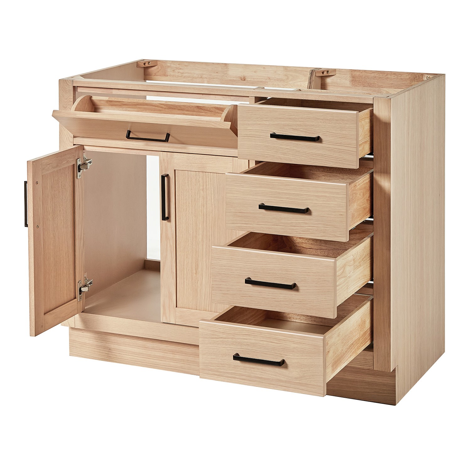Ariel T042S-L-BC Hepburn 42″ Single – Oak / Matte Black Hardware