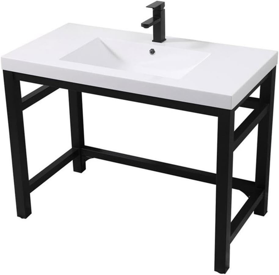 Elegant Lighting VF14542BK ADA Compliant Single Bathroom Metal Vanity in Black