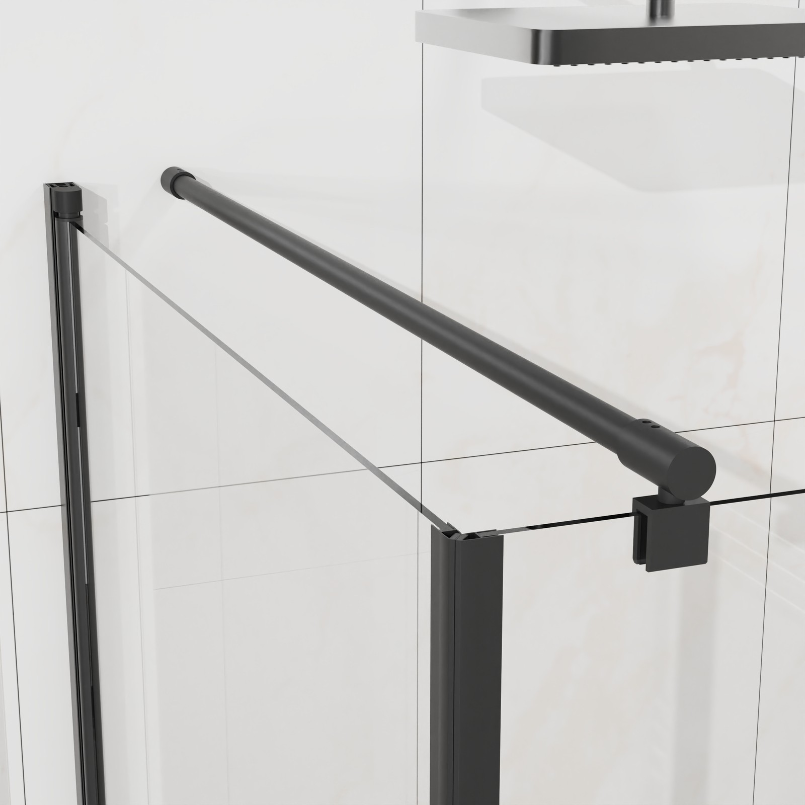 36×36 Corner Shower Enclosure with Frameless Door and Tempered Glass Base