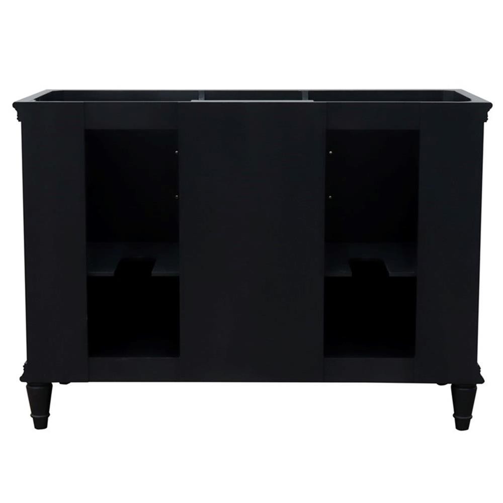49 in. Double Wooden Vanity Dark Gray with White Quartz Round Sink