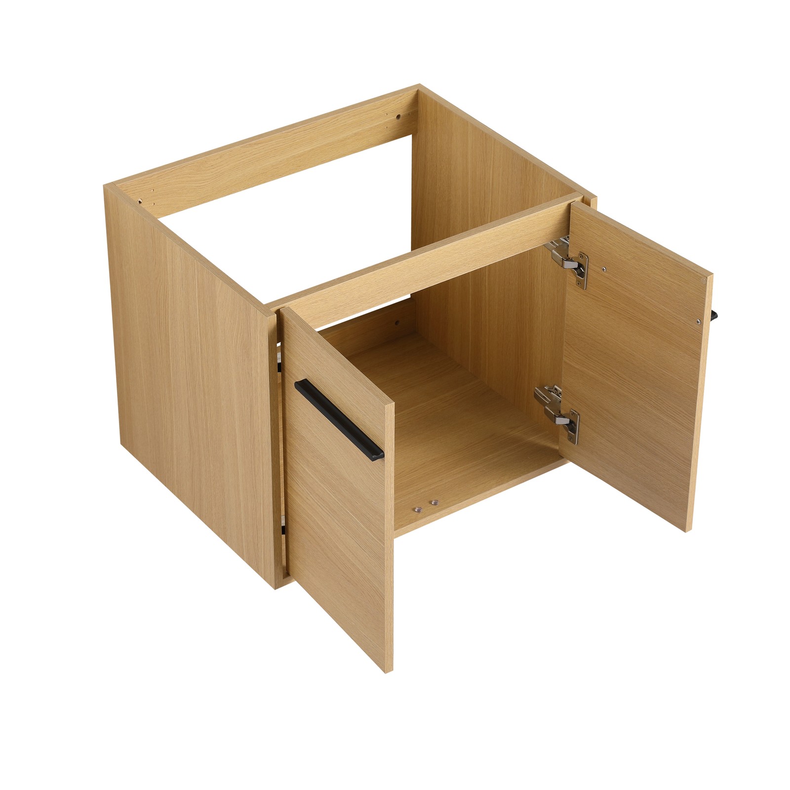 60 Inch Wall Mounted Bathroom Vanity with Resin Sink, 4 Doors & Shelves