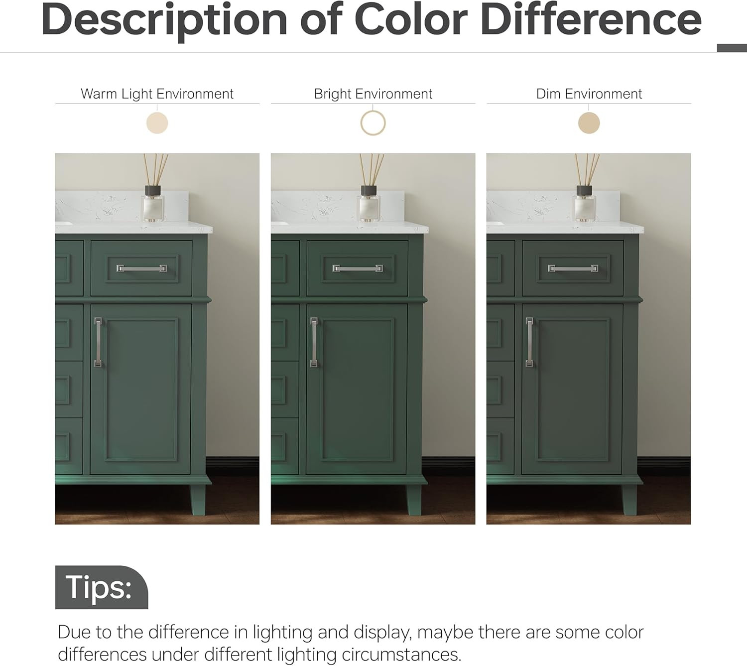 Modern 42″ Green Bathroom Vanity with Sink, Soft Close Doors & Dovetail Drawers
