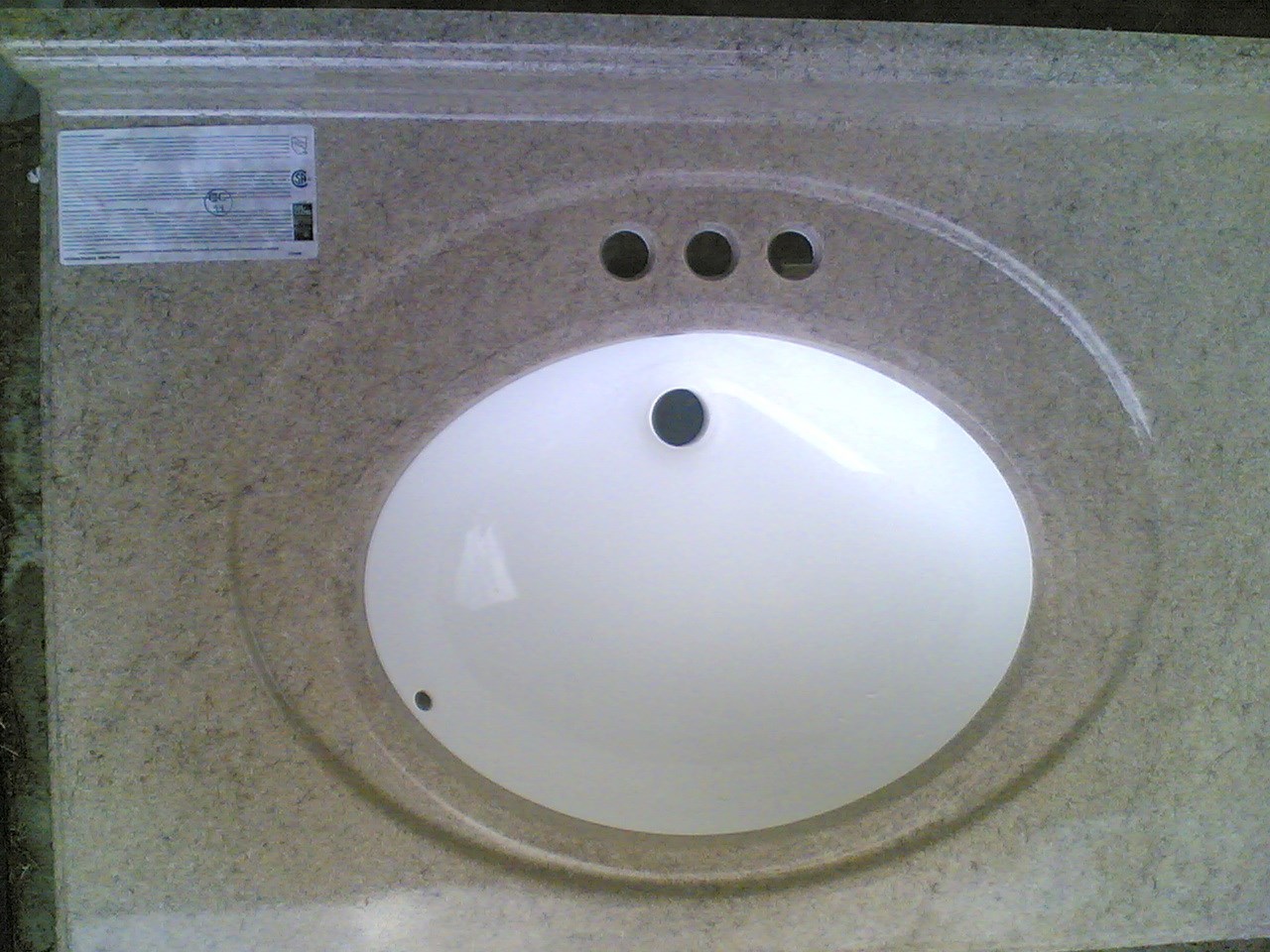 NIB ~ Nice Premium Imitated Granite Bathroom Vanity Top Double-Bowl SINK 61×22