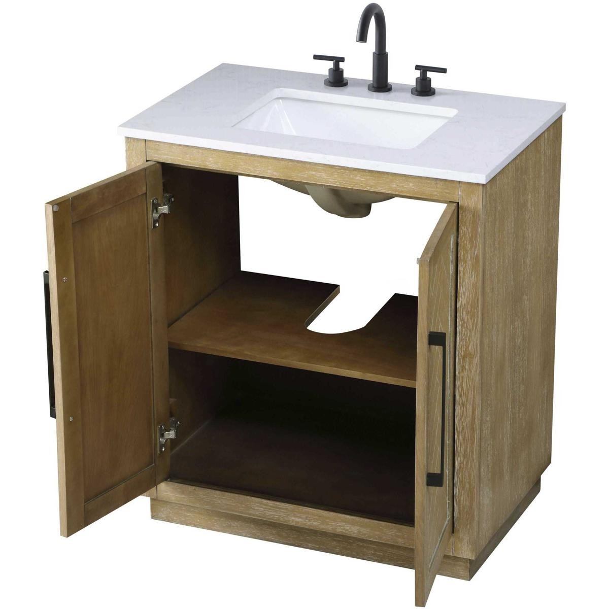 Elegant Lighting VF29030LO Chase 30 X 34 inch Linen Oak Bathroom Vanity Cabinet