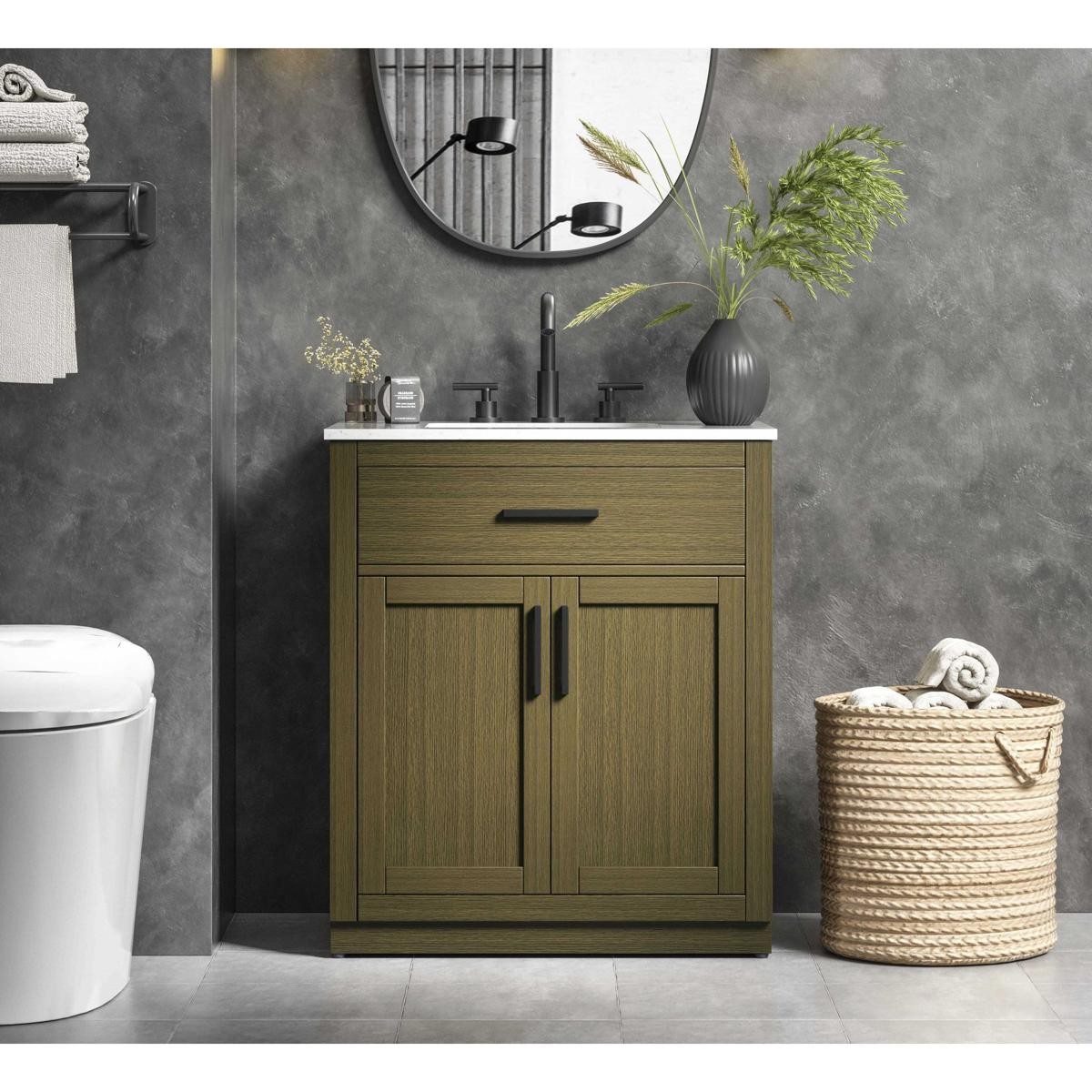 Elegant Lighting VF29730MCB Alden Vanity Chestnut Brown