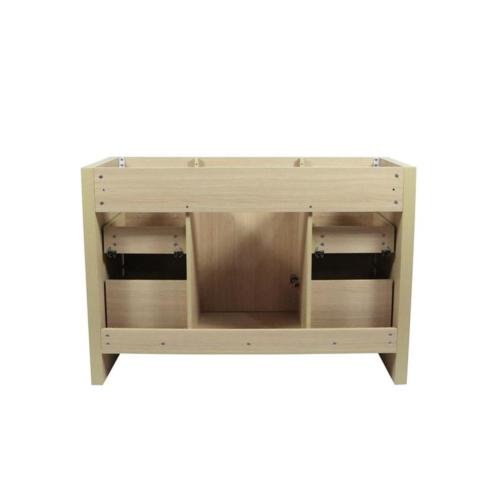48″ Single Sink Vanity In Neutral Finish with White Ceramic Top