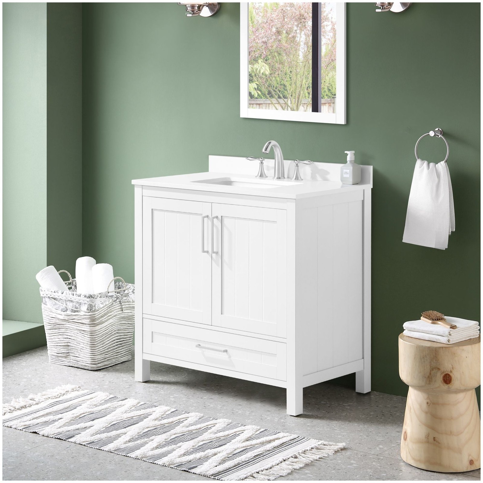 Ove Decors Kansas 36 Kansas 36″ – White Oak / Cultured Marble Top