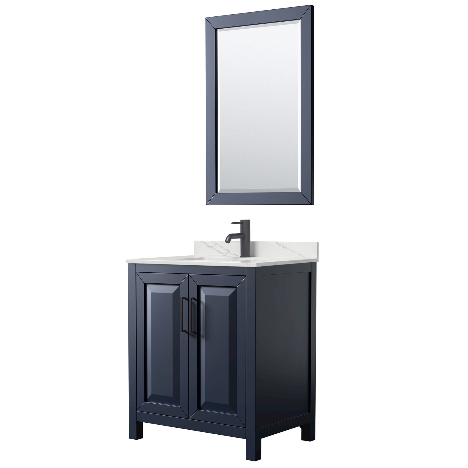 Wyndham Collection WCV252530S-QTZ-UNSM24 Daria 30″ – Dark Blue / Giotto Quartz