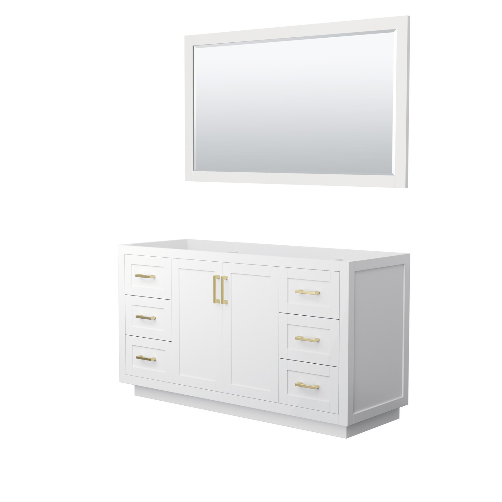 Wyndham Collection WCF2929-60S-CX-M58 Miranda 60″ Single – White / Brushed Gold
