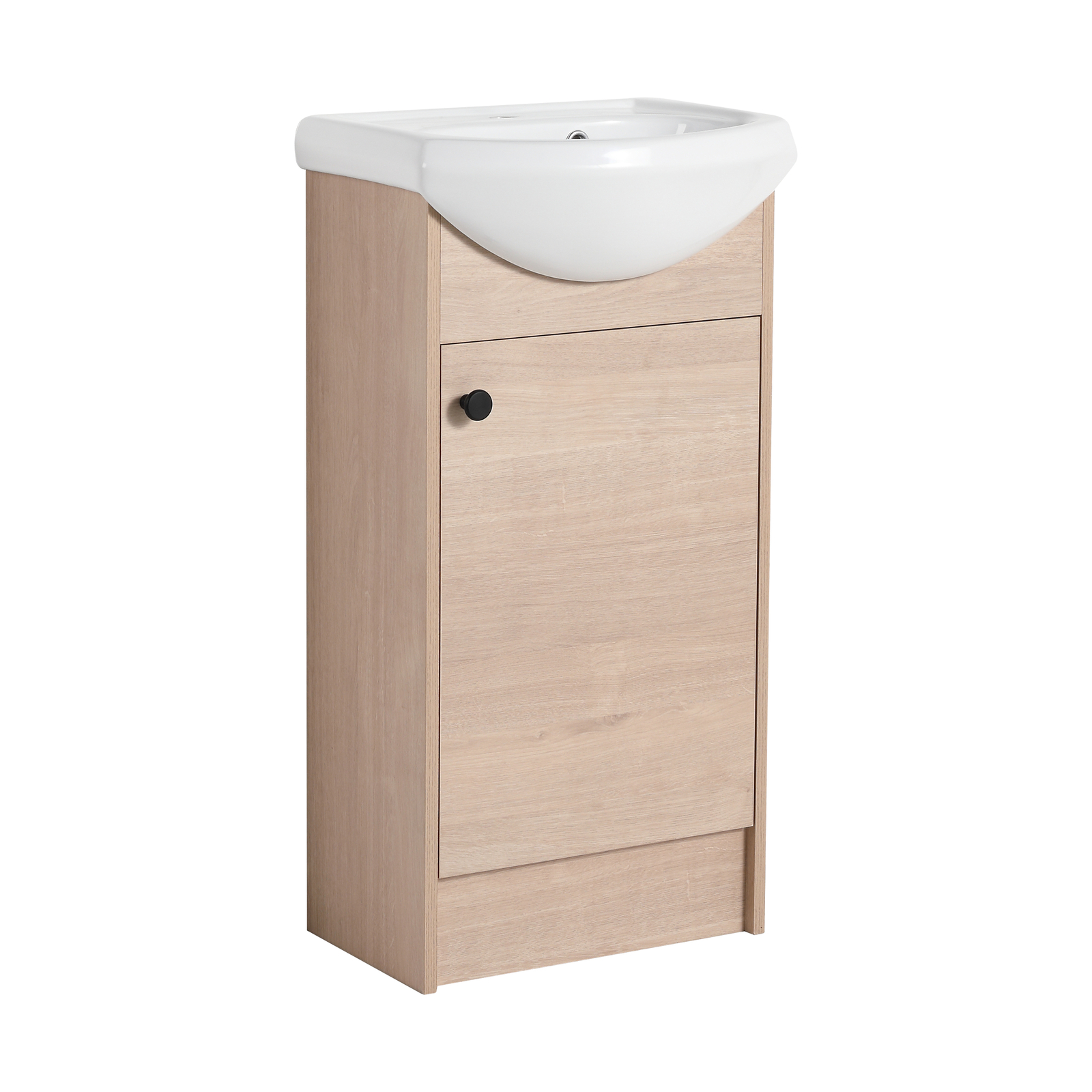 18″ Free Standing Bathroom Vanity Cabinet Set Vessel Sink for Small Space W/Door