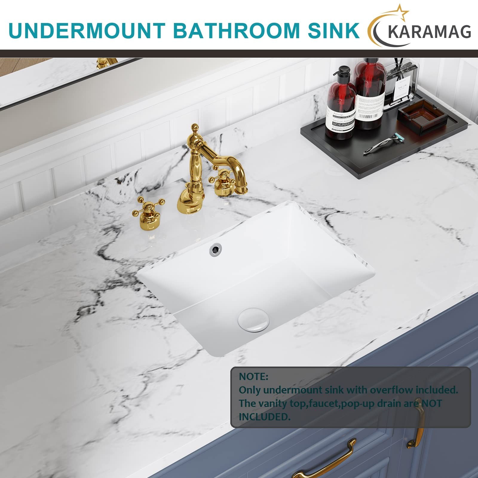 16 Inch Undermount Bathroom Sink Small Rectangle Undermount Sink White Cerami…