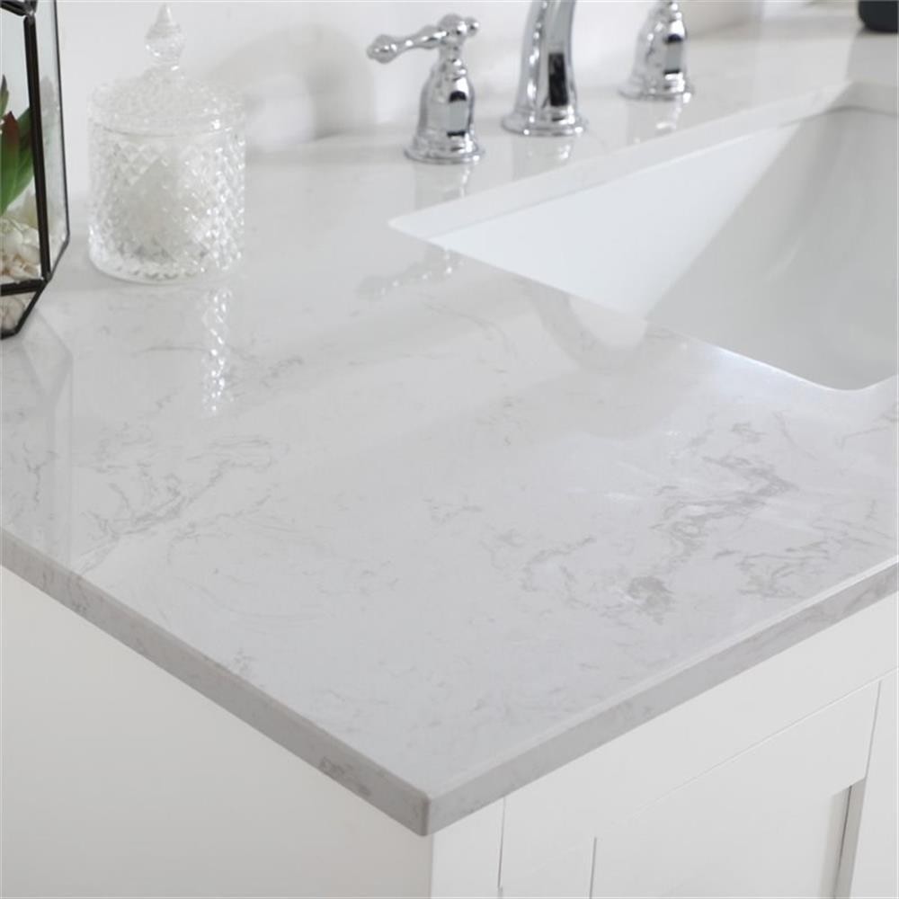 Elegant Decor Moore 48″ Single Quartz Top Bathroom Vanity in White