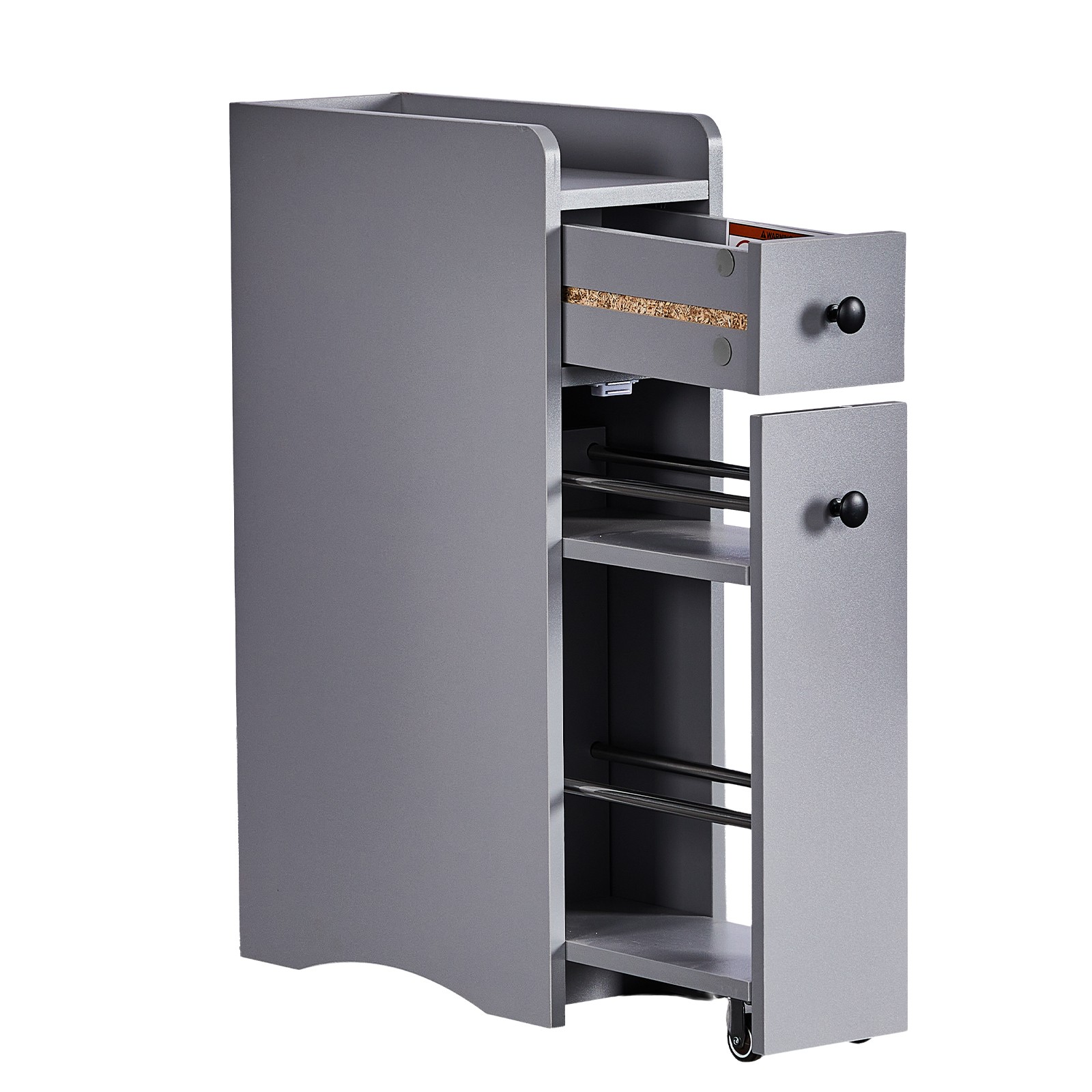 Gray Particleboard with Melamine Veneer Two-drawer Low Cabinet Bathroom Vanity