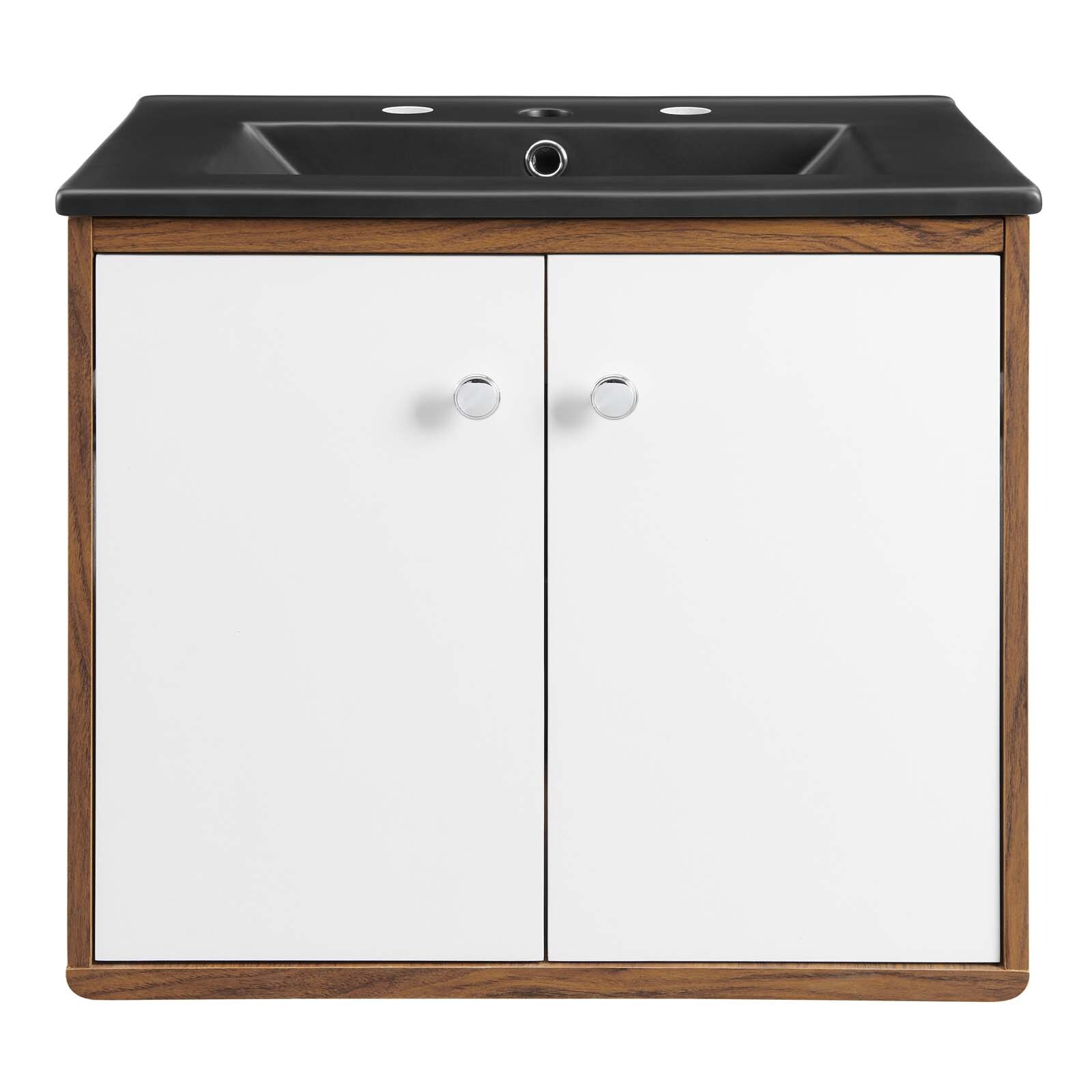Modway Transmit 24″ Wall-Mount Bathroom Vanity In White Black