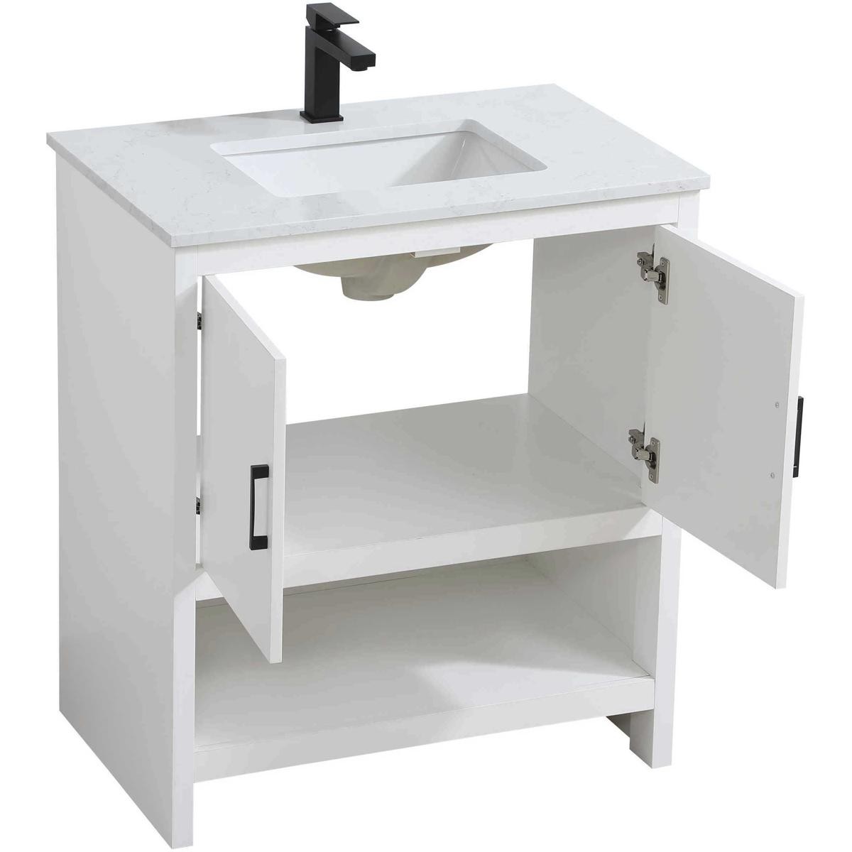 Elegant Lighting VF25230MWH Ira 30 X 34 inch White Bathroom Vanity Cabinet