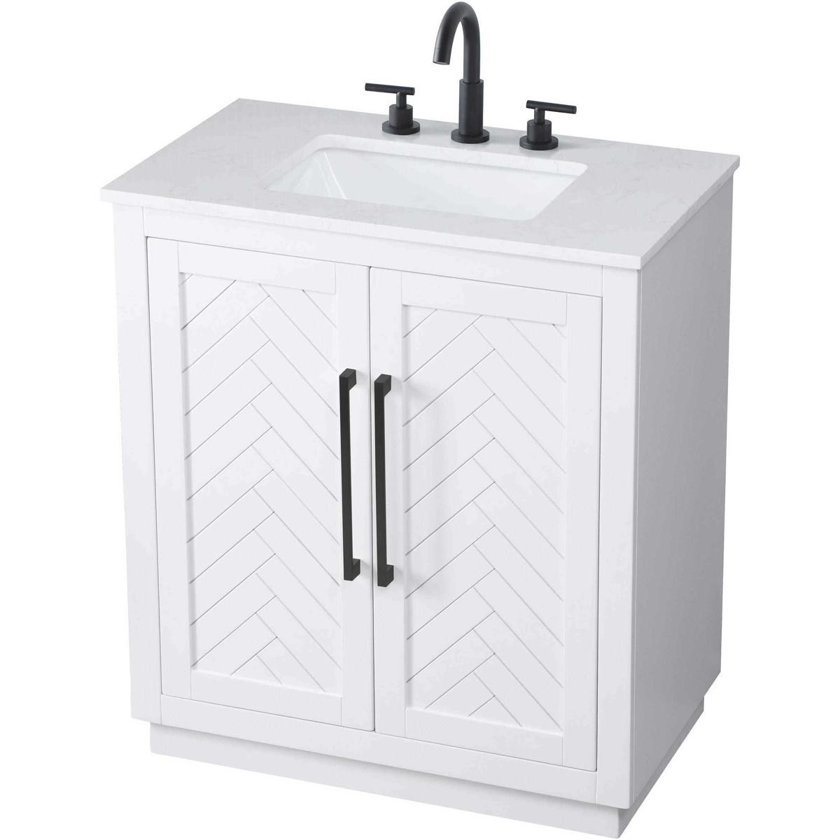Elegant Lighting VF29030WH Chase 30 X 34 inch White Bathroom Vanity Cabinet