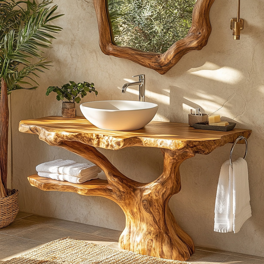 Organic Floating Wall Shelf Sculptural Wood Shelf Modern Mushroom Shelf Minimali