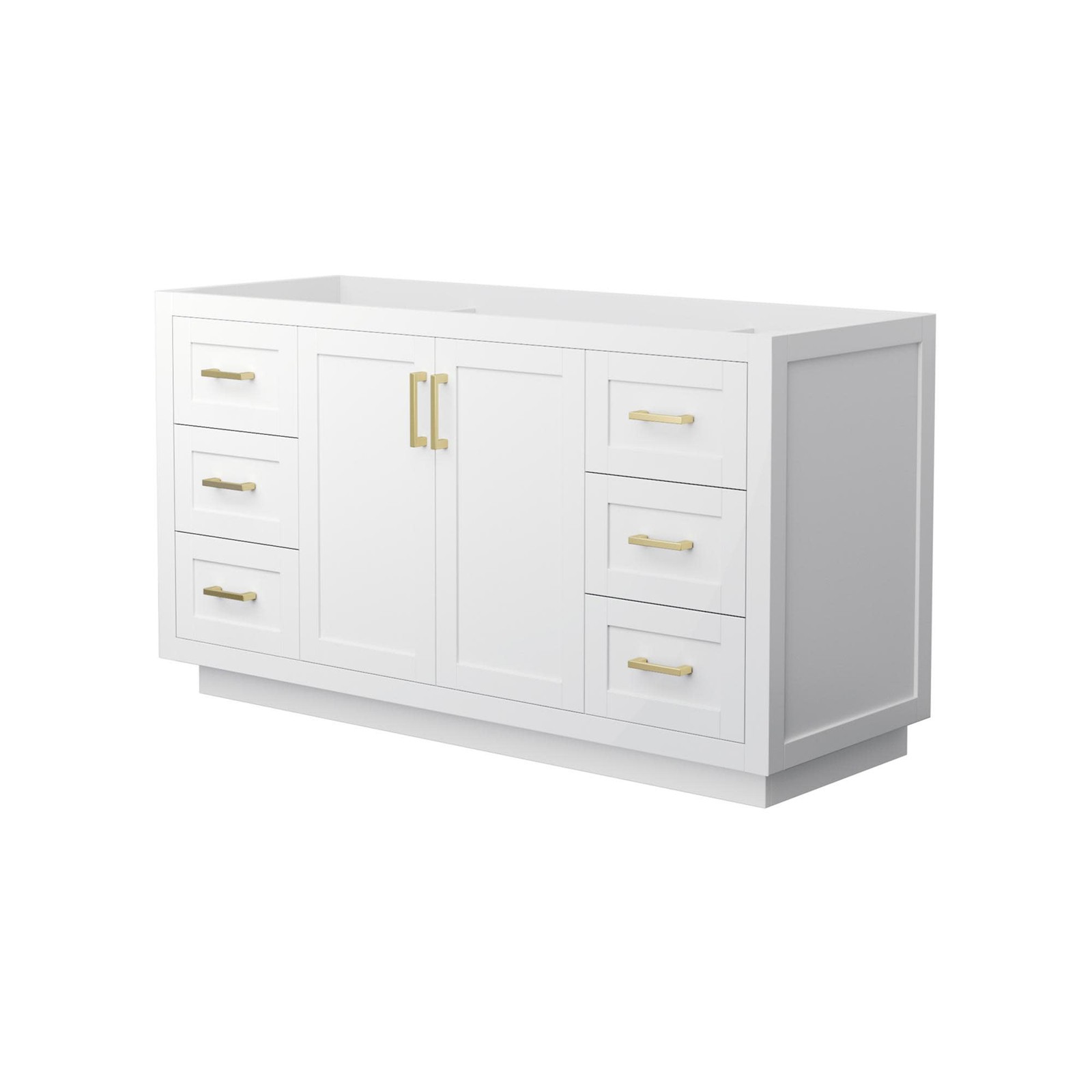 Wyndham Collection WCF2929-60S-CX-MXX Miranda 60″ Single – White / Brushed Gold