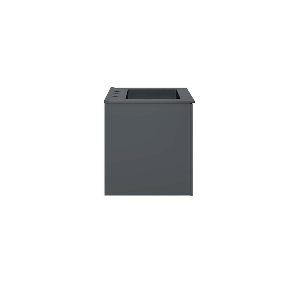 Modway Vitality 23″ Modern Wood/Ceramic Bathroom Vanity in Gray/Black