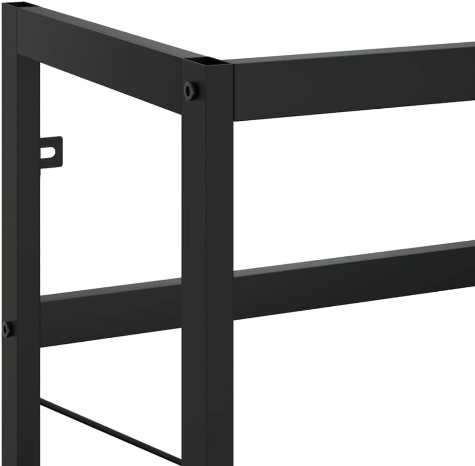 Modern Black Iron Bathroom Vanity Unit with Storage Rack and Sink Frame