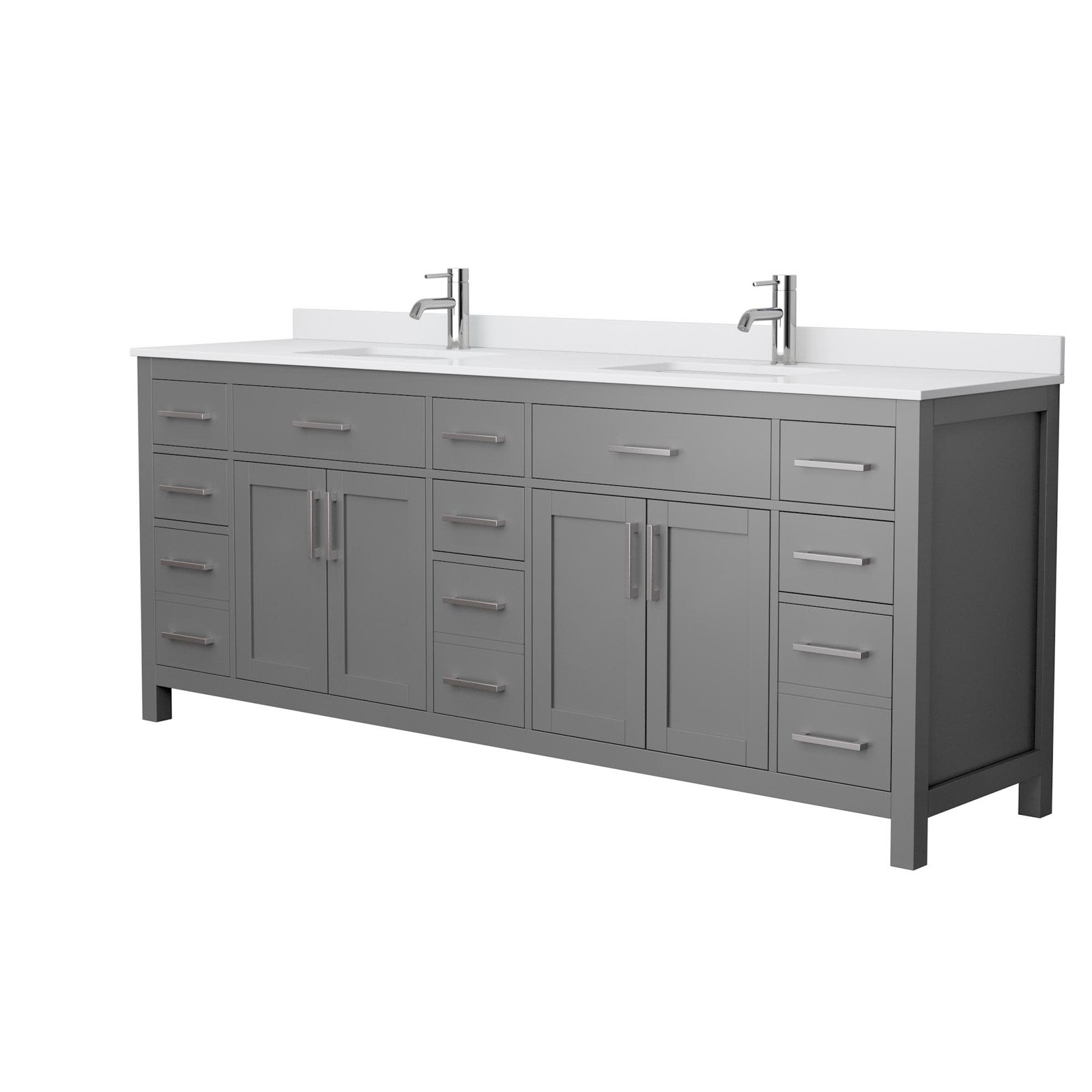 Wyndham Collection WCG242484D-UNSMXX Beckett 84″ – Dark Blue / Carrara Cultured
