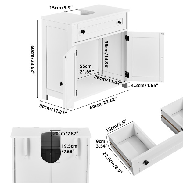 Freestanding Bathroom Under Sink Cabinet White For Bathroom Laundry Room
