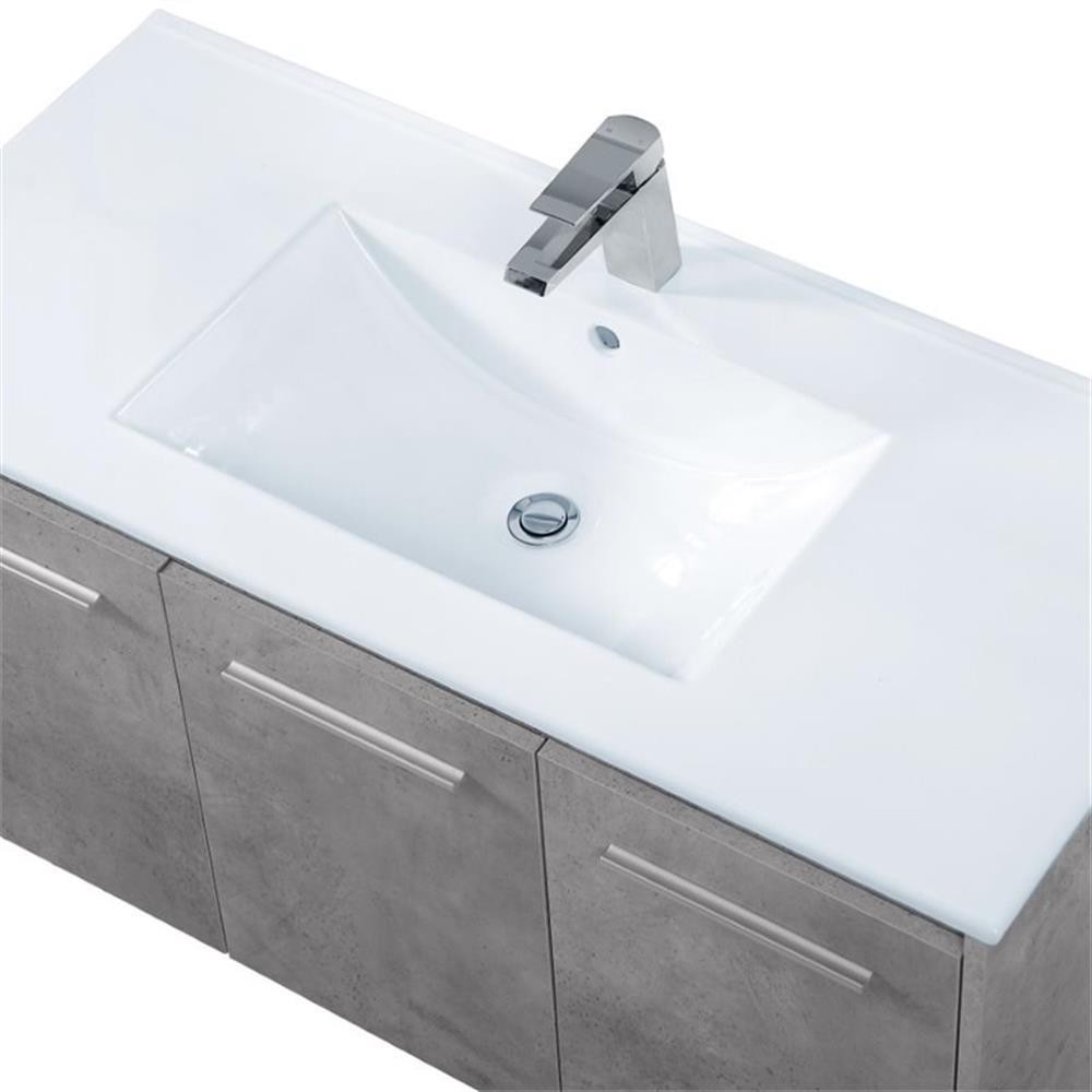 Elegant Decor Rasina 40″ Single Porcelain Top Floating Bathroom Vanity in Gray