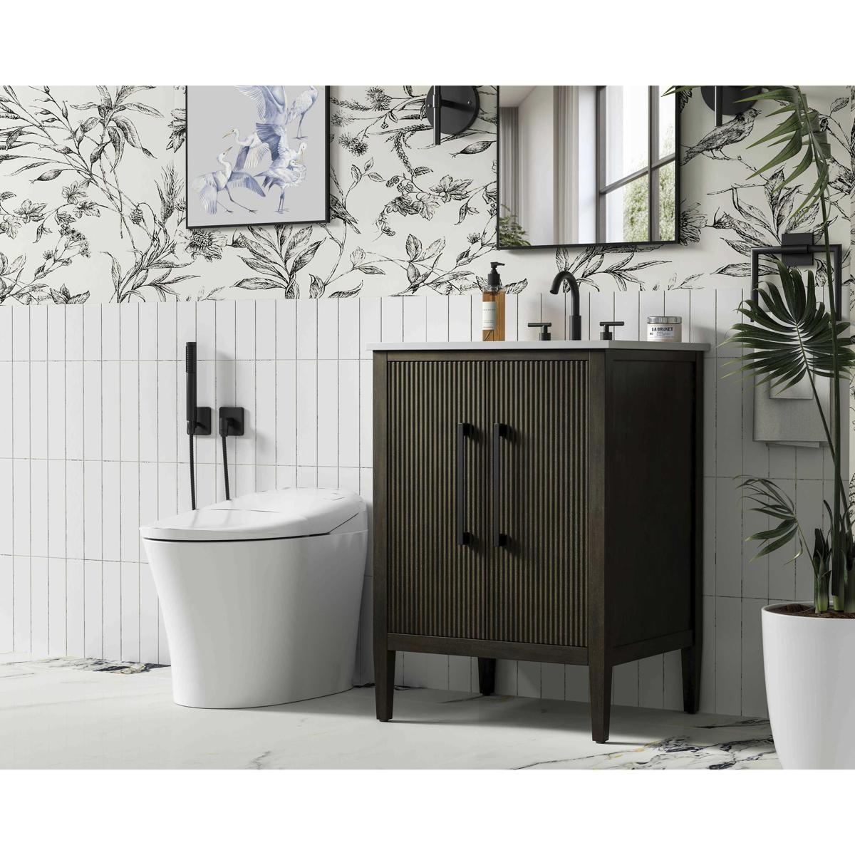 Elegant Lighting VF29624CO Blakely Vanity Chocolate Oak