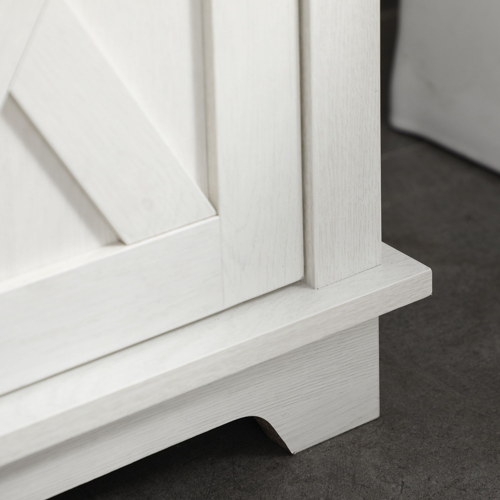 Minimalist Sink Cabinet 23.5in H with Double Door and Shelf Storage White