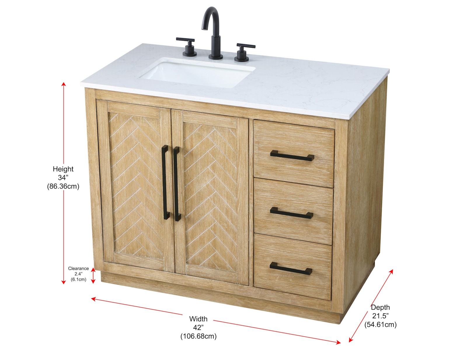 Elegant Lighting VF29042 Chase 42″ – Hazel Oak
