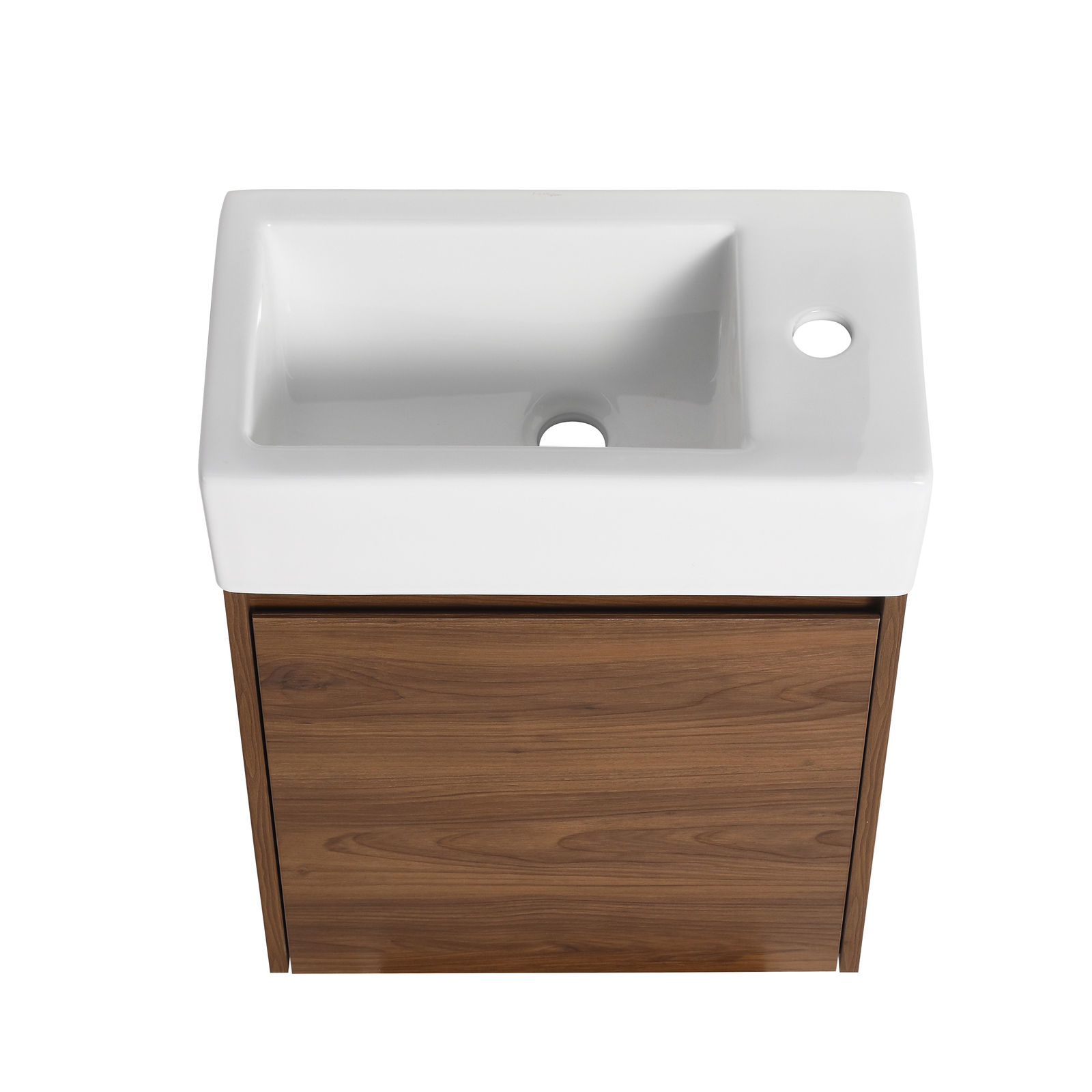 18″ Wooden Bathroom Vanity with Single Sink for Small Bathroom W/ Door Brown NEW