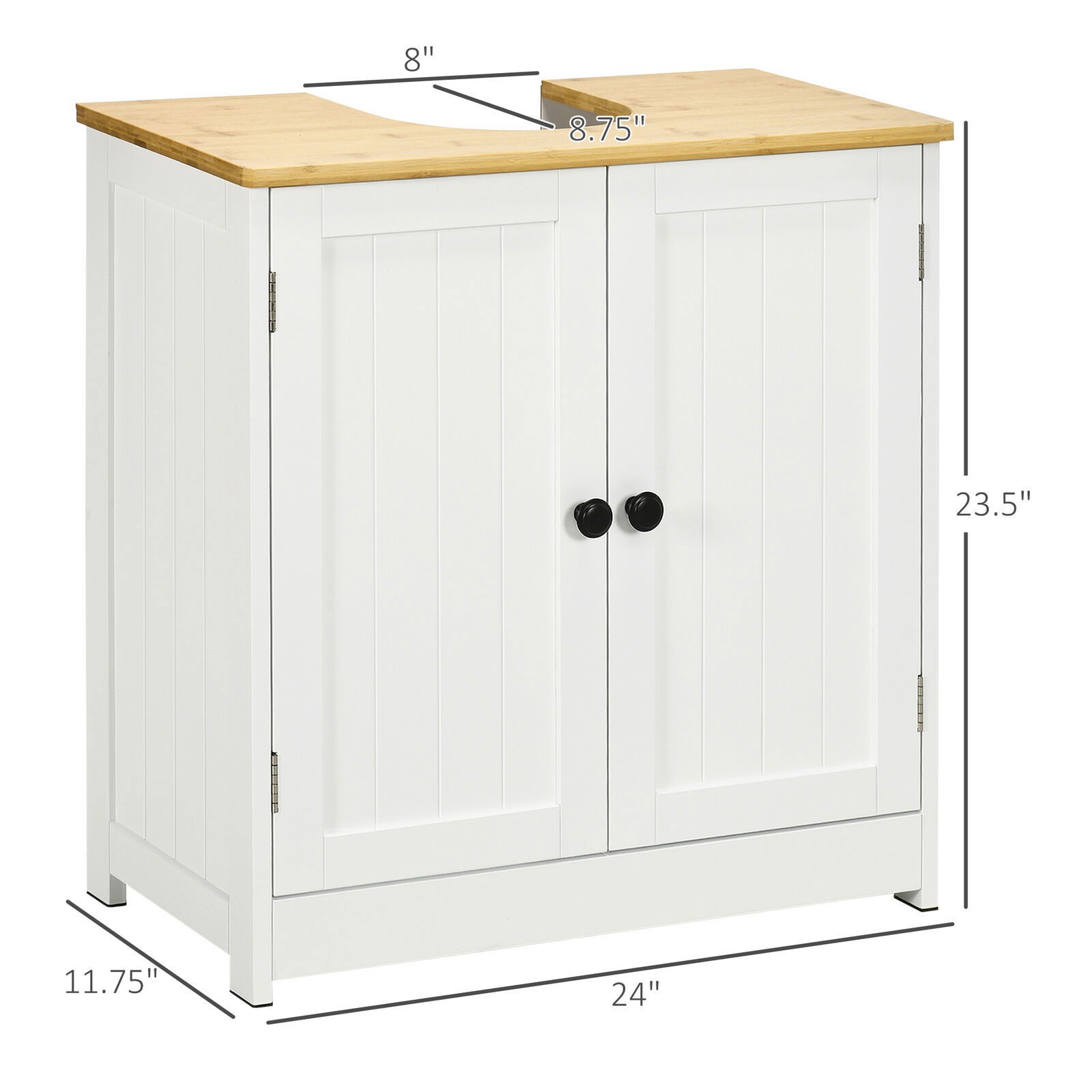 Bathroom Vanities Under Sink Cabinet Pedestal Storage Cupbaord with Doors White