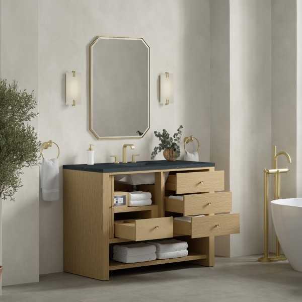 48″ James Martin Marigot D404-V48-SWO-3CSP Vanity Cabinet Charcoal Soapstone Top
