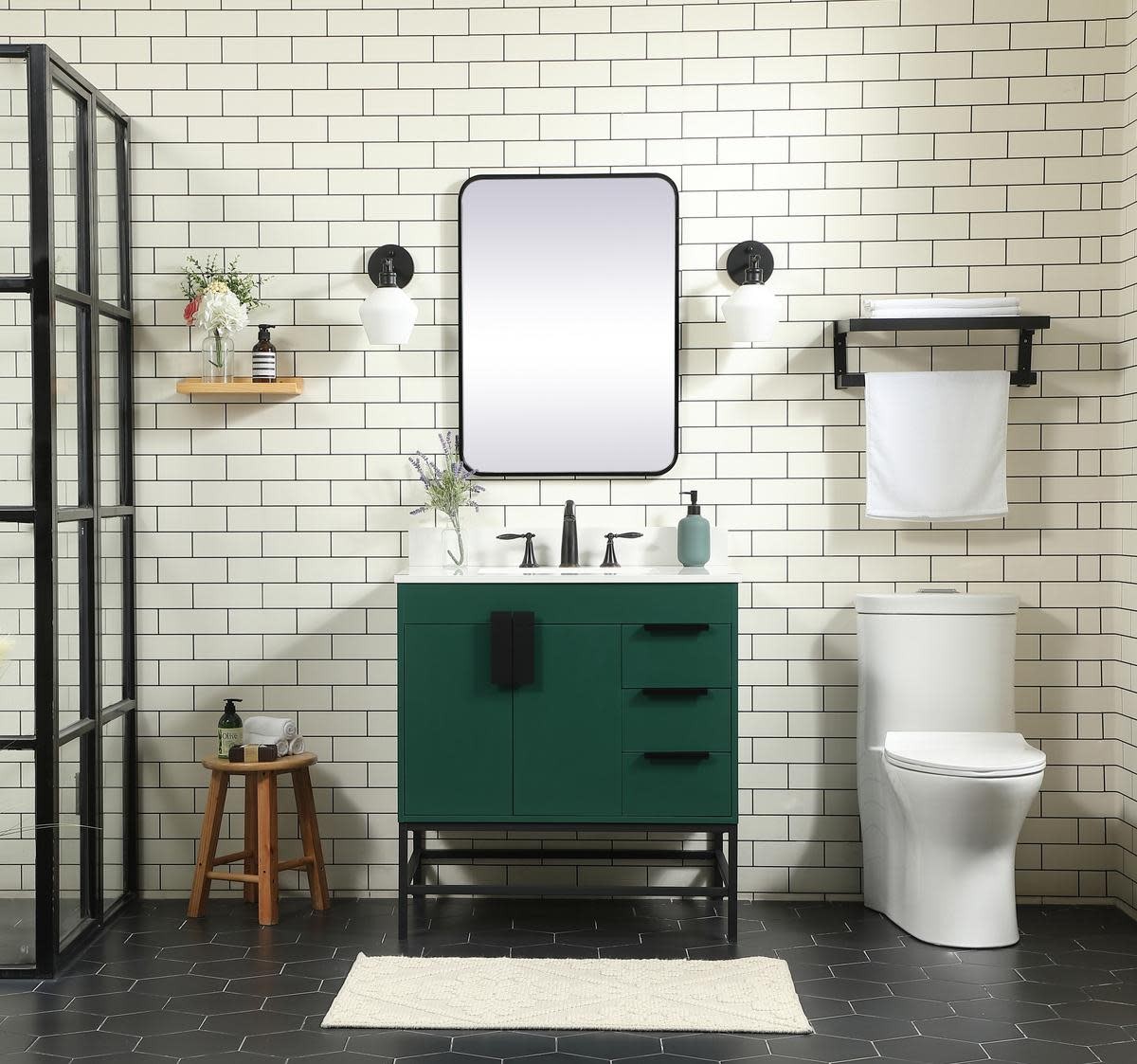 Elegant Lighting VF48832M-BS Eugene 32″ – White