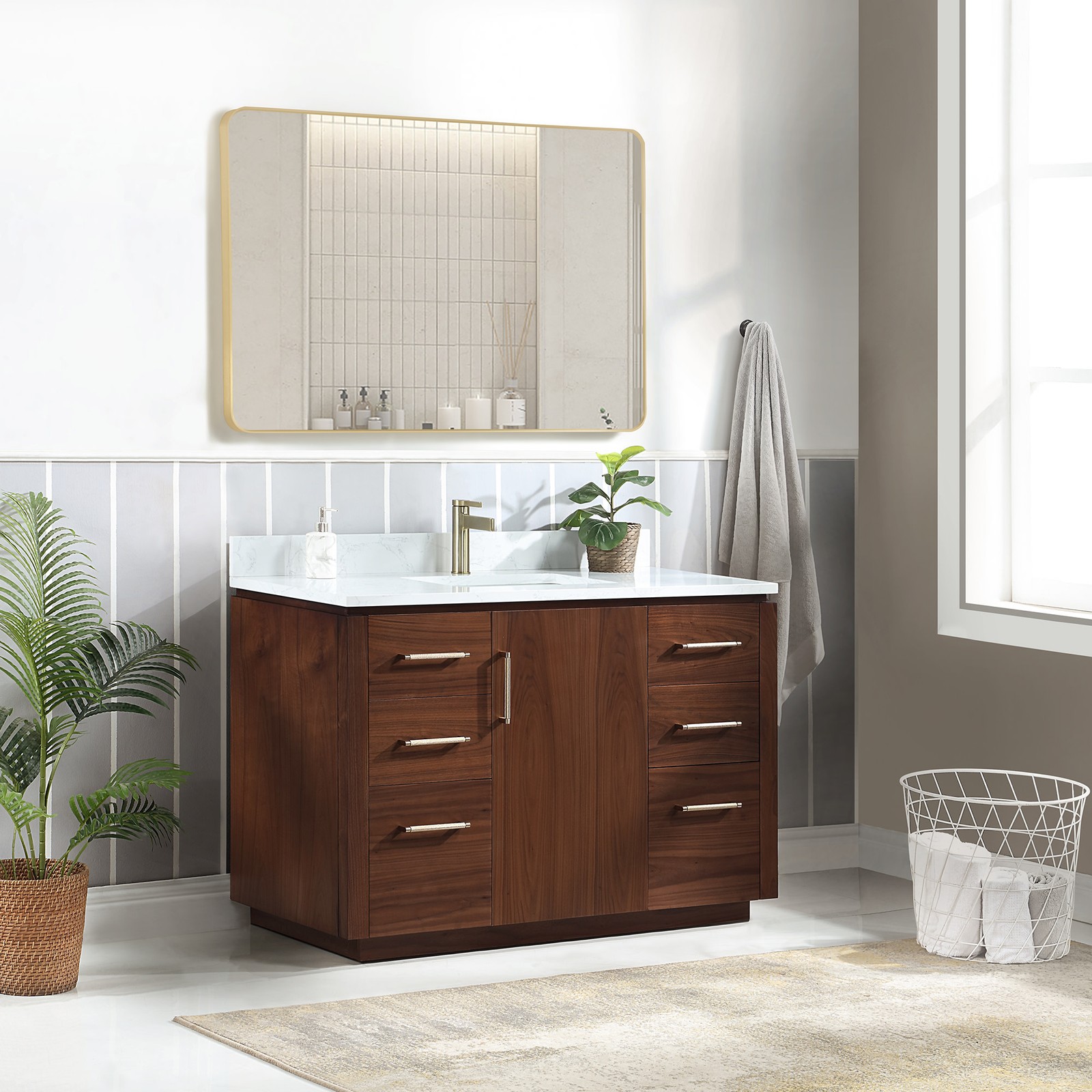 Miseno MV-705748 San 48″ – Natural Walnut / White Grain