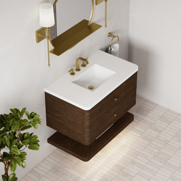 36″ James Martin Allamari D640-V36-SBL-WWZ Vanity Cabinet White Zeus Top