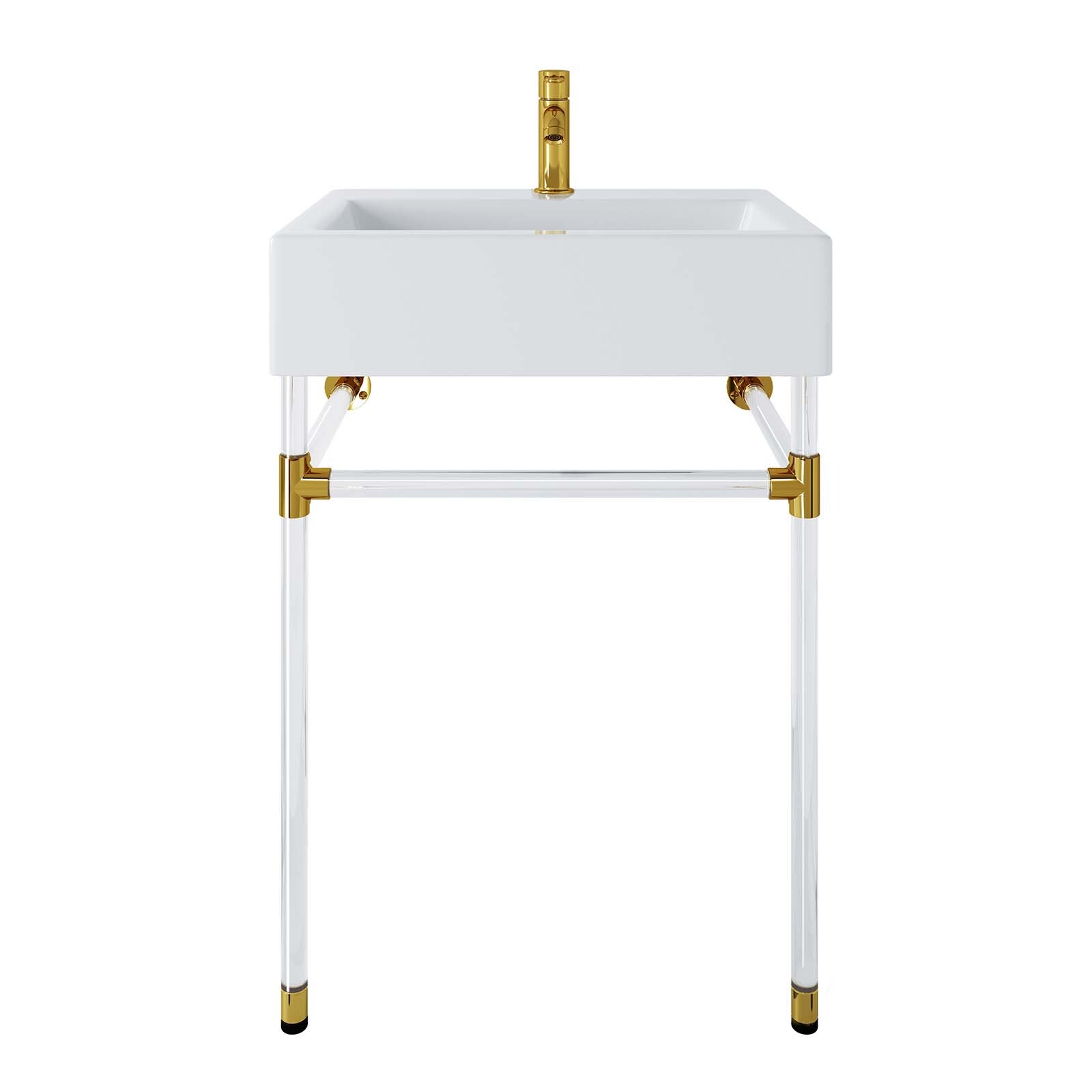 Modway Redeem 24″ Wall-Mount Acrylic Bathroom Vanity
